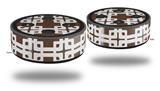 Skin Wrap Decal Set 2 Pack for Amazon Echo Dot 2 - Boxed Chocolate Brown (2nd Generation ONLY - Echo NOT INCLUDED)