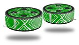 Skin Wrap Decal Set 2 Pack for Amazon Echo Dot 2 - Wavey Green (2nd Generation ONLY - Echo NOT INCLUDED)