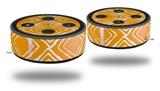 Skin Wrap Decal Set 2 Pack for Amazon Echo Dot 2 - Wavey Orange (2nd Generation ONLY - Echo NOT INCLUDED)