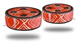 Skin Wrap Decal Set 2 Pack for Amazon Echo Dot 2 - Wavey Red (2nd Generation ONLY - Echo NOT INCLUDED)