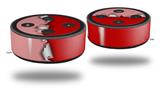 Skin Wrap Decal Set 2 Pack for Amazon Echo Dot 2 - Ripped Colors Pink Red (2nd Generation ONLY - Echo NOT INCLUDED)