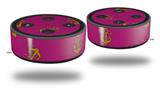 Skin Wrap Decal Set 2 Pack for Amazon Echo Dot 2 - Anchors Away Fuschia Hot Pink (2nd Generation ONLY - Echo NOT INCLUDED)