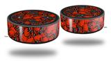 Skin Wrap Decal Set 2 Pack for Amazon Echo Dot 2 - Scattered Skulls Red (2nd Generation ONLY - Echo NOT INCLUDED)