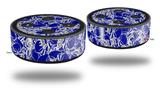 Skin Wrap Decal Set 2 Pack for Amazon Echo Dot 2 - Scattered Skulls Royal Blue (2nd Generation ONLY - Echo NOT INCLUDED)