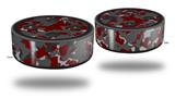 Skin Wrap Decal Set 2 Pack for Amazon Echo Dot 2 - WraptorCamo Old School Camouflage Camo Red Dark (2nd Generation ONLY - Echo NOT INCLUDED)