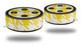 Skin Wrap Decal Set 2 Pack for Amazon Echo Dot 2 - Houndstooth Yellow (2nd Generation ONLY - Echo NOT INCLUDED)