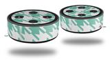 Skin Wrap Decal Set 2 Pack for Amazon Echo Dot 2 - Houndstooth Seafoam Green (2nd Generation ONLY - Echo NOT INCLUDED)