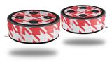 Skin Wrap Decal Set 2 Pack for Amazon Echo Dot 2 - Houndstooth Coral (2nd Generation ONLY - Echo NOT INCLUDED)