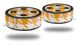 Skin Wrap Decal Set 2 Pack for Amazon Echo Dot 2 - Houndstooth Orange (2nd Generation ONLY - Echo NOT INCLUDED)