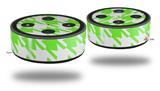 Skin Wrap Decal Set 2 Pack for Amazon Echo Dot 2 - Houndstooth Neon Lime Green (2nd Generation ONLY - Echo NOT INCLUDED)