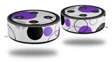 Skin Wrap Decal Set 2 Pack for Amazon Echo Dot 2 - Lots of Dots Purple on White (2nd Generation ONLY - Echo NOT INCLUDED)