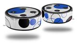 Skin Wrap Decal Set 2 Pack for Amazon Echo Dot 2 - Lots of Dots Blue on White (2nd Generation ONLY - Echo NOT INCLUDED)