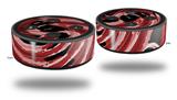 Skin Wrap Decal Set 2 Pack for Amazon Echo Dot 2 - Alecias Swirl 02 Red (2nd Generation ONLY - Echo NOT INCLUDED)