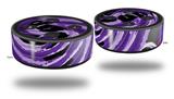 Skin Wrap Decal Set 2 Pack for Amazon Echo Dot 2 - Alecias Swirl 02 Purple (2nd Generation ONLY - Echo NOT INCLUDED)