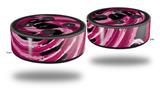 Skin Wrap Decal Set 2 Pack for Amazon Echo Dot 2 - Alecias Swirl 02 Hot Pink (2nd Generation ONLY - Echo NOT INCLUDED)