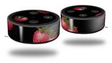 Skin Wrap Decal Set 2 Pack for Amazon Echo Dot 2 - Strawberries on Black (2nd Generation ONLY - Echo NOT INCLUDED)