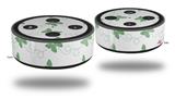 Skin Wrap Decal Set 2 Pack for Amazon Echo Dot 2 - Pastel Butterflies Green on White (2nd Generation ONLY - Echo NOT INCLUDED)