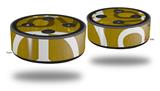 Skin Wrap Decal Set 2 Pack for Amazon Echo Dot 2 - Love and Peace Yellow (2nd Generation ONLY - Echo NOT INCLUDED)