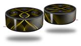 Skin Wrap Decal Set 2 Pack for Amazon Echo Dot 2 - Abstract 01 Yellow (2nd Generation ONLY - Echo NOT INCLUDED)
