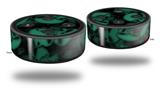 Skin Wrap Decal Set 2 Pack for Amazon Echo Dot 2 - Skulls Confetti Seafoam Green (2nd Generation ONLY - Echo NOT INCLUDED)