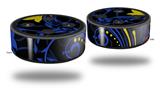 Skin Wrap Decal Set 2 Pack for Amazon Echo Dot 2 - Twisted Garden Blue and Yellow (2nd Generation ONLY - Echo NOT INCLUDED)
