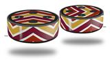 Skin Wrap Decal Set 2 Pack for Amazon Echo Dot 2 - Zig Zag Yellow Burgundy Orange (2nd Generation ONLY - Echo NOT INCLUDED)