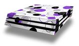 Vinyl Decal Skin Wrap compatible with Sony PlayStation 4 Pro Console Lots of Dots Purple on White (PS4 NOT INCLUDED)
