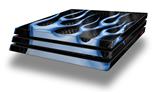 Vinyl Decal Skin Wrap compatible with Sony PlayStation 4 Pro Console Metal Flames Blue (PS4 NOT INCLUDED)