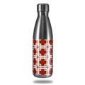 Skin Decal Wrap for RTIC Water Bottle 17oz Boxed Red Dark (BOTTLE NOT INCLUDED)