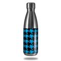 Skin Decal Wrap for RTIC Water Bottle 17oz Houndstooth Blue Neon on Black (BOTTLE NOT INCLUDED)