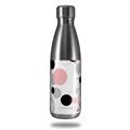 Skin Decal Wrap for RTIC Water Bottle 17oz Lots of Dots Pink on White (BOTTLE NOT INCLUDED)
