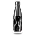 Skin Decal Wrap for RTIC Water Bottle 17oz Metal Flames Chrome (BOTTLE NOT INCLUDED)