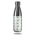 Skin Decal Wrap for RTIC Water Bottle 17oz Pastel Butterflies Green on White (BOTTLE NOT INCLUDED)