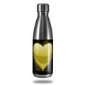 Skin Decal Wrap for RTIC Water Bottle 17oz Glass Heart Grunge Yellow (BOTTLE NOT INCLUDED)