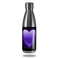 Skin Decal Wrap for RTIC Water Bottle 17oz Glass Heart Grunge Purple (BOTTLE NOT INCLUDED)