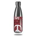 Skin Decal Wrap for RTIC Water Bottle 17oz Love and Peace Pink (BOTTLE NOT INCLUDED)