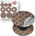 Decal Style Vinyl Skin Wrap 3 Pack for PopSockets Wavey Chocolate Brown (POPSOCKET NOT INCLUDED)