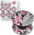 Decal Style Vinyl Skin Wrap 3 Pack for PopSockets Sexy Girl Silhouette Camo Pink (POPSOCKET NOT INCLUDED)