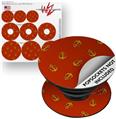 Decal Style Vinyl Skin Wrap 3 Pack for PopSockets Anchors Away Red Dark (POPSOCKET NOT INCLUDED)
