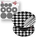 Decal Style Vinyl Skin Wrap 3 Pack for PopSockets Houndstooth White (POPSOCKET NOT INCLUDED)