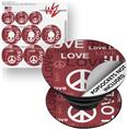 Decal Style Vinyl Skin Wrap 3 Pack for PopSockets Love and Peace Pink (POPSOCKET NOT INCLUDED)