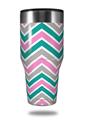 Skin Decal Wrap for Walmart Ozark Trail Tumblers 40oz Zig Zag Teal Pink and Gray (TUMBLER NOT INCLUDED)