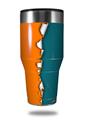 Skin Decal Wrap for Walmart Ozark Trail Tumblers 40oz Ripped Colors Orange Seafoam Green (TUMBLER NOT INCLUDED)