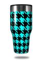 Skin Decal Wrap for Walmart Ozark Trail Tumblers 40oz Houndstooth Neon Teal on Black (TUMBLER NOT INCLUDED)