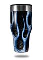 Skin Decal Wrap for Walmart Ozark Trail Tumblers 40oz Metal Flames Blue (TUMBLER NOT INCLUDED)