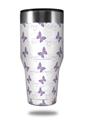 Skin Decal Wrap for Walmart Ozark Trail Tumblers 40oz Pastel Butterflies Purple on White (TUMBLER NOT INCLUDED)