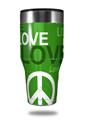 Skin Decal Wrap for Walmart Ozark Trail Tumblers 40oz Love and Peace Green (TUMBLER NOT INCLUDED)