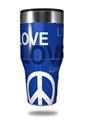 Skin Decal Wrap for Walmart Ozark Trail Tumblers 40oz Love and Peace Blue (TUMBLER NOT INCLUDED)