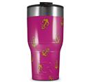 WraptorSkinz Skin Wrap compatible with 2017 and newer RTIC Tumblers 30oz Anchors Away Fuschia Hot Pink (TUMBLER NOT INCLUDED)