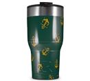 WraptorSkinz Skin Wrap compatible with 2017 and newer RTIC Tumblers 30oz Anchors Away Hunter Green (TUMBLER NOT INCLUDED)